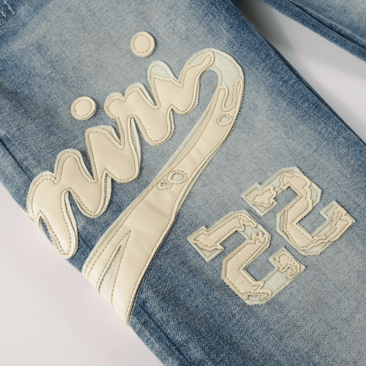 Amr White Logo Jeans - BabyLuxee.de