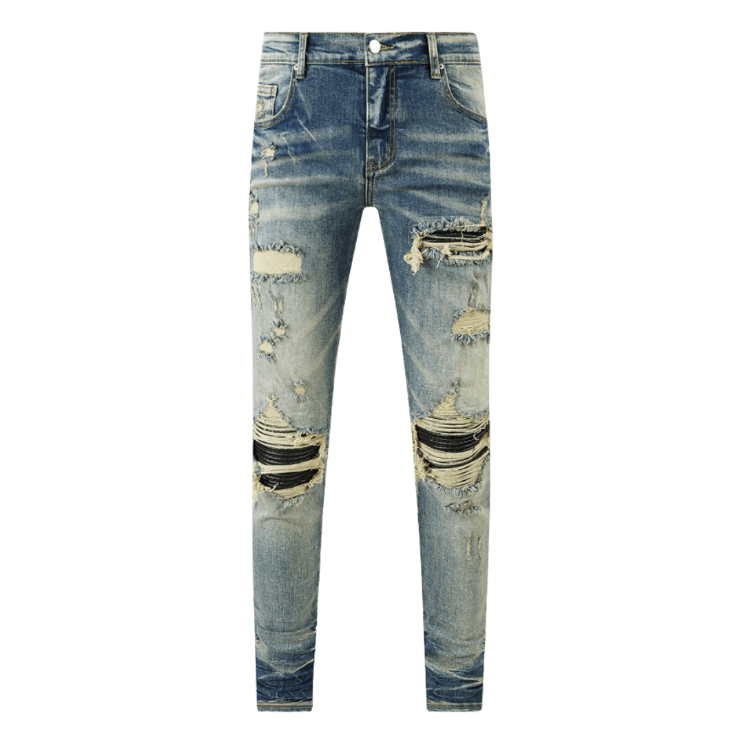 Amr Ripped Patch Jeans - Nov - ell - fas - ion