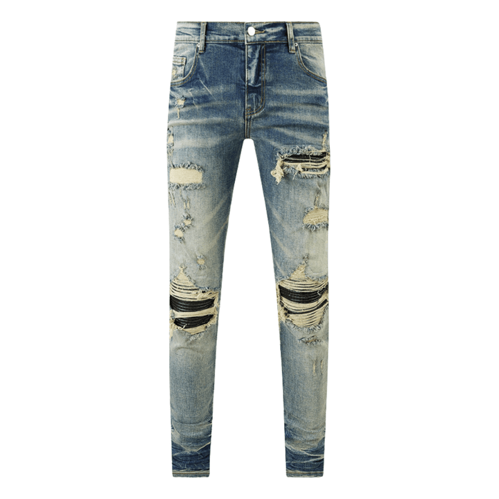 Amr Ripped Patch Jeans - Nov - ell - fas - ion
