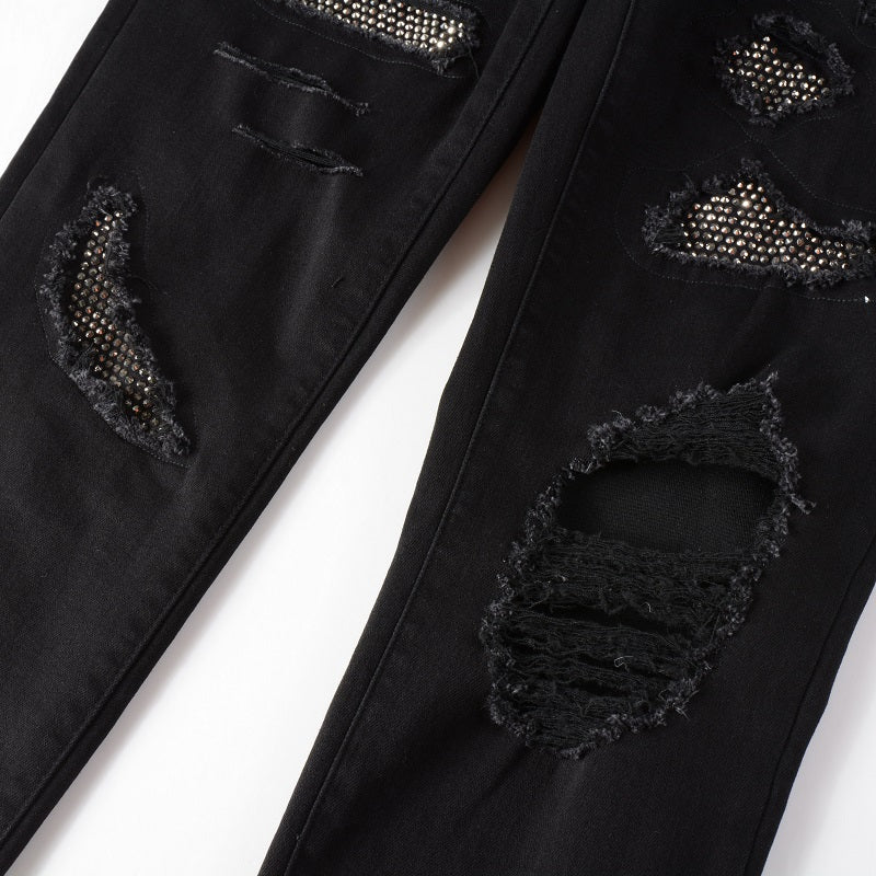Amr Full Black Diamonds Jeans - BabyLuxee.de