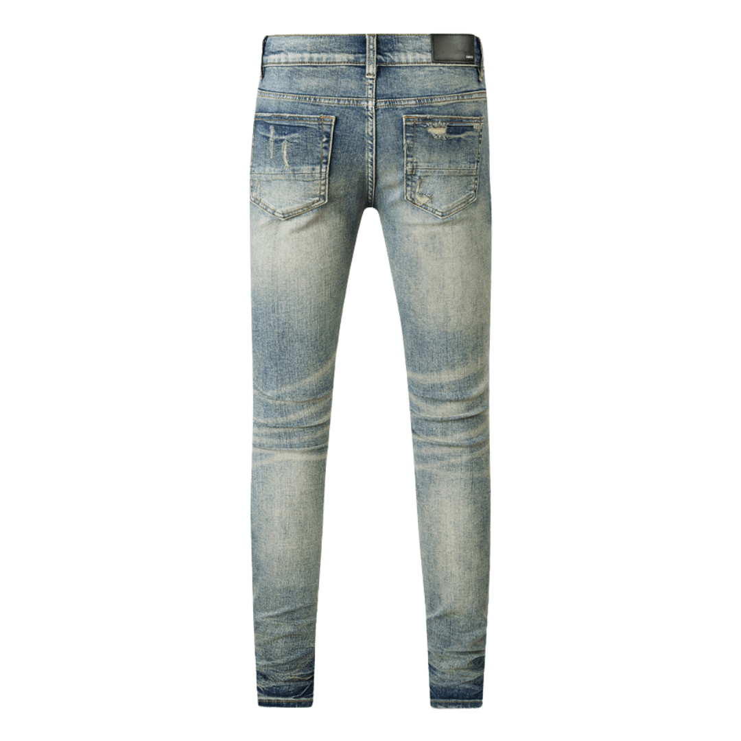 Amr Ripped Patch Jeans - Nov - ell - fas - ion