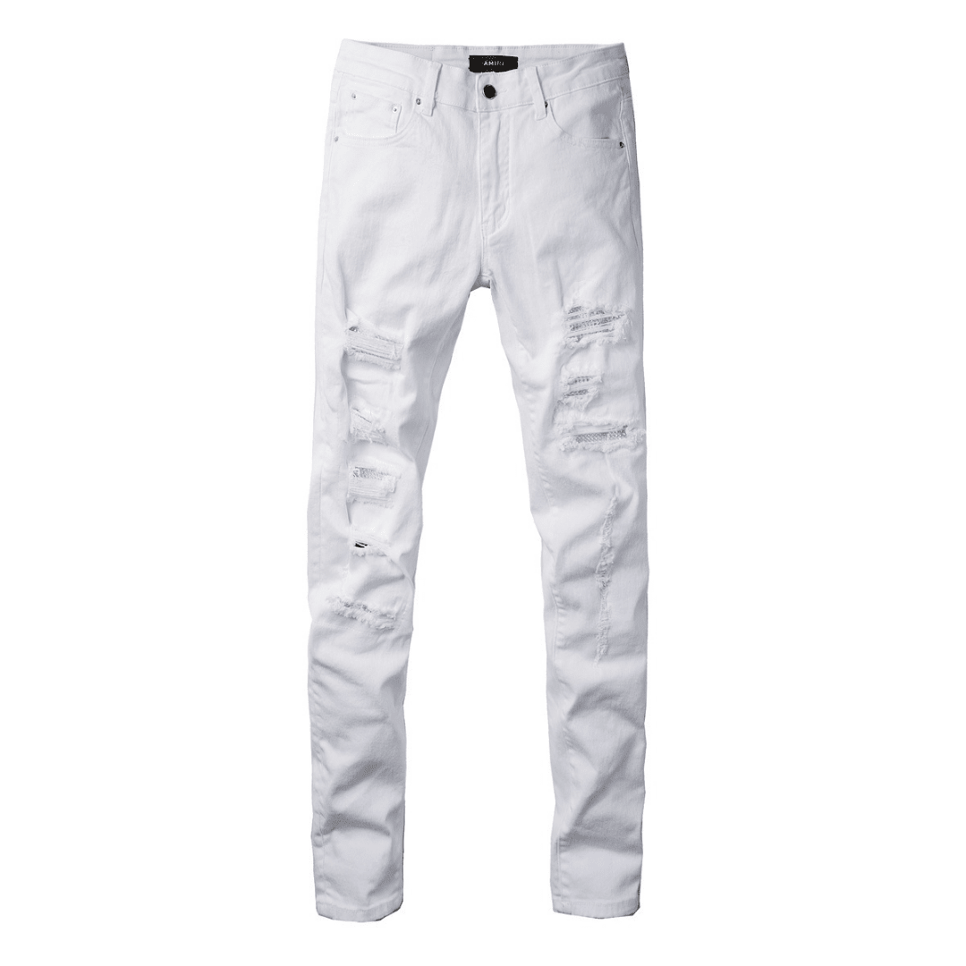 Amr White Ripped Jeans - Nov - ell - fas - ion