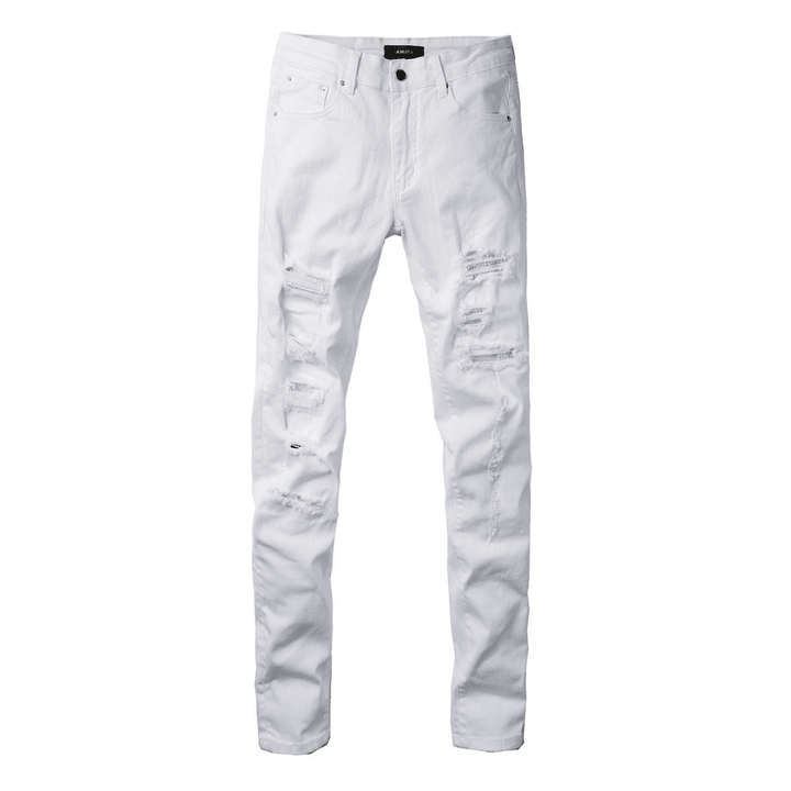 Amr White Ripped Jeans - Nov - ell - fas - ion