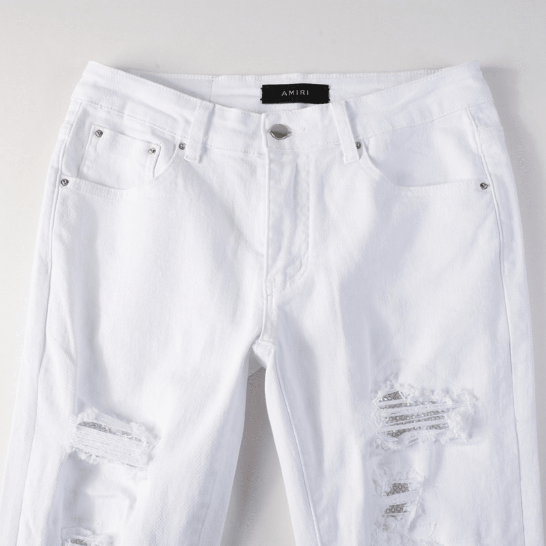 Amr White Ripped Jeans - Nov - ell - fas - ion