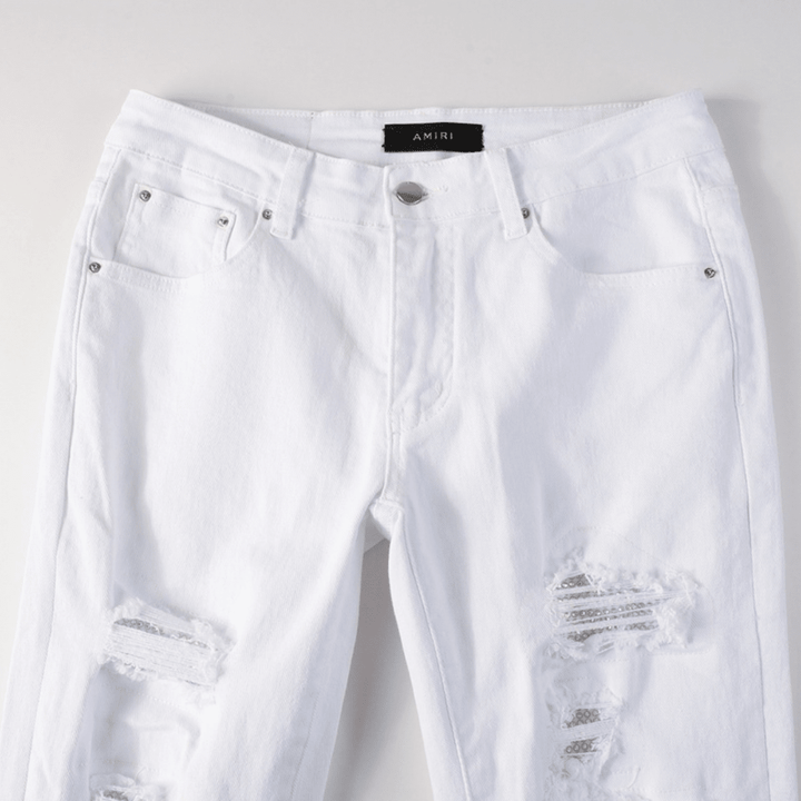 Amr White Ripped Jeans - Nov - ell - fas - ion