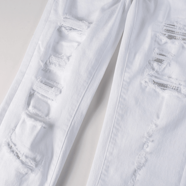 Amr White Ripped Jeans - Nov - ell - fas - ion