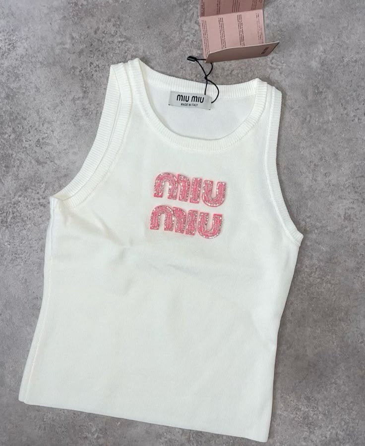 Miu Miu golden letters tank top