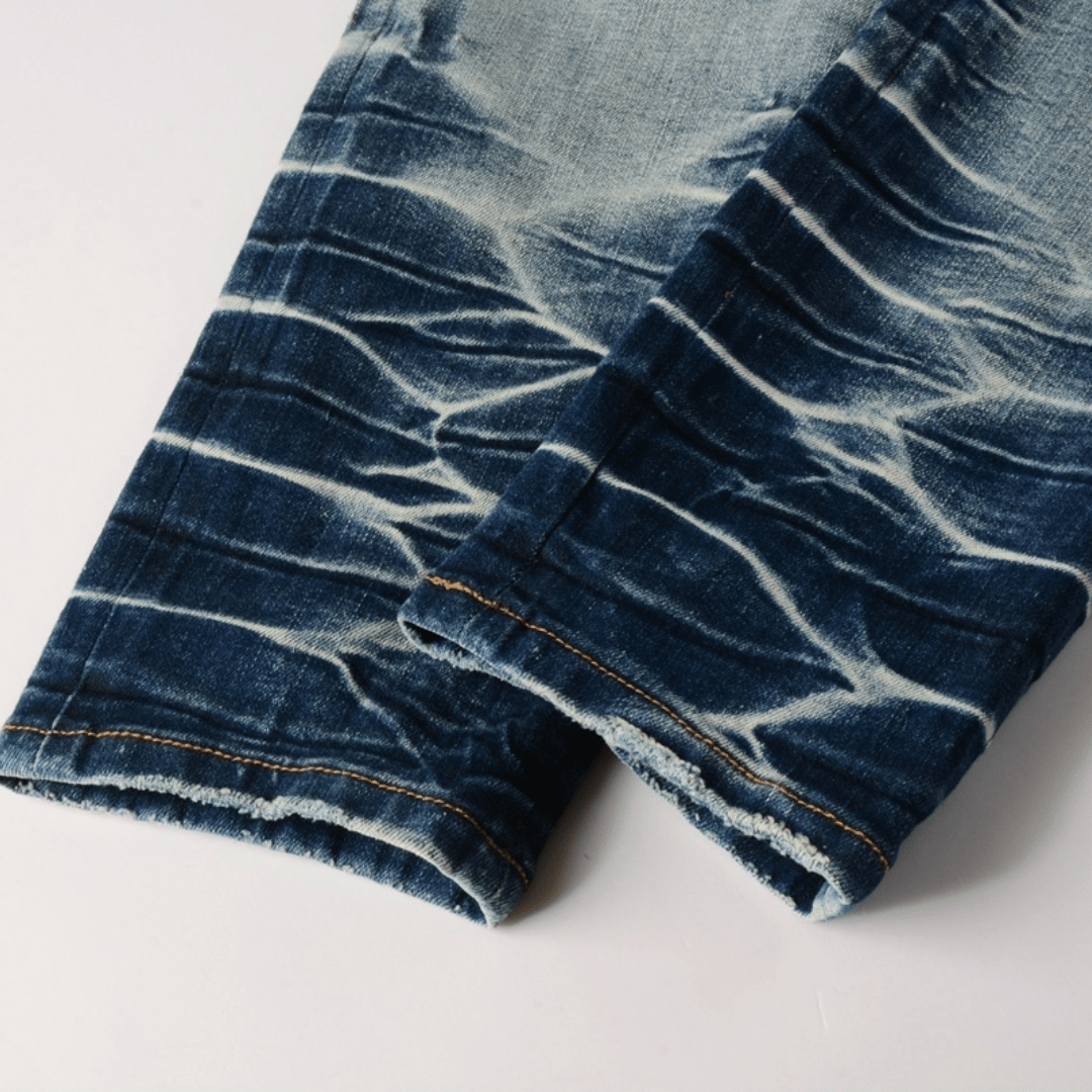Amr Staggered Blue Jeans - Nov - ell - fas - ion