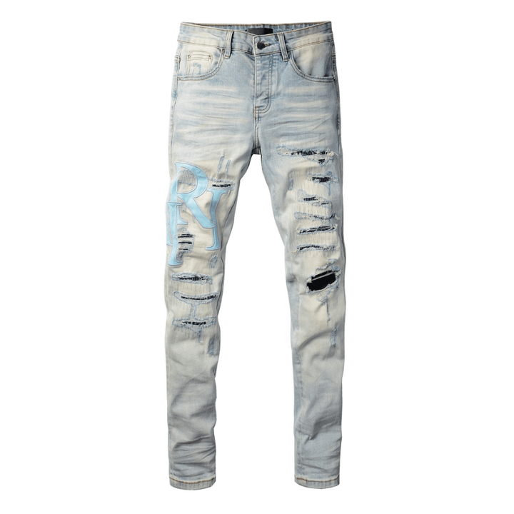 Amr Staggered Light Blue Jeans - BabyLuxee.de