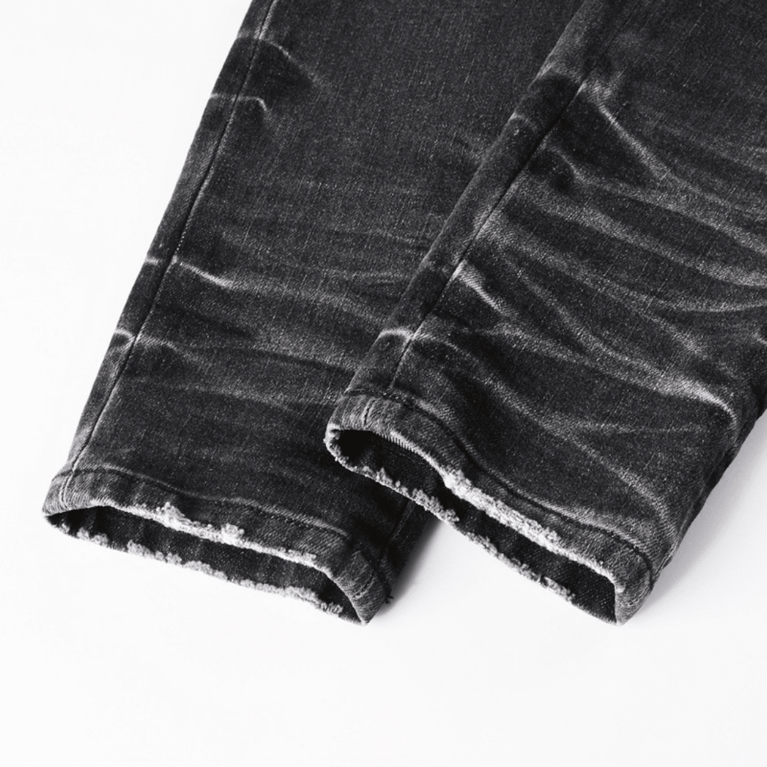 Amr Staggered Logo Black Jeans - BabyLuxee.de