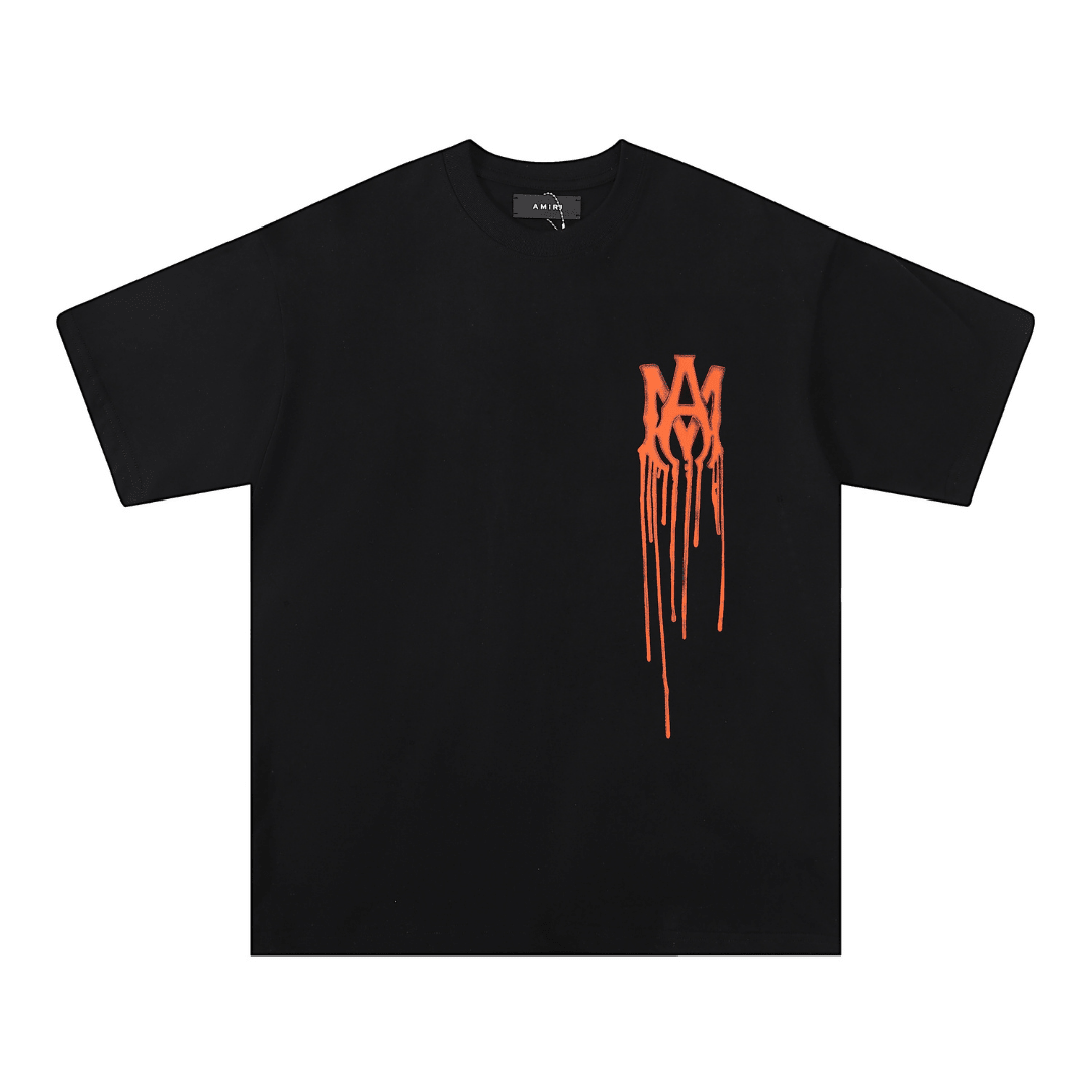 Amr Paint Drip AM Black T-shirt - Nov - ell - fas - ion