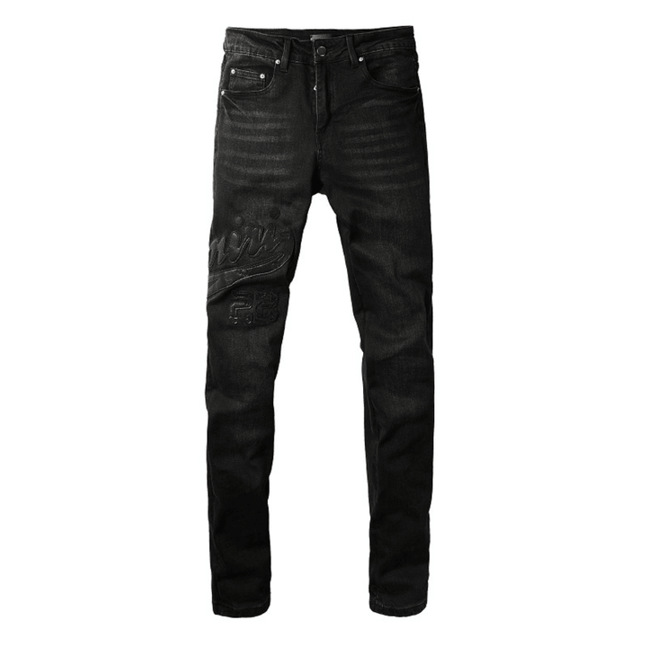 Amr Triple Black Logo Jeans - BabyLuxee.de