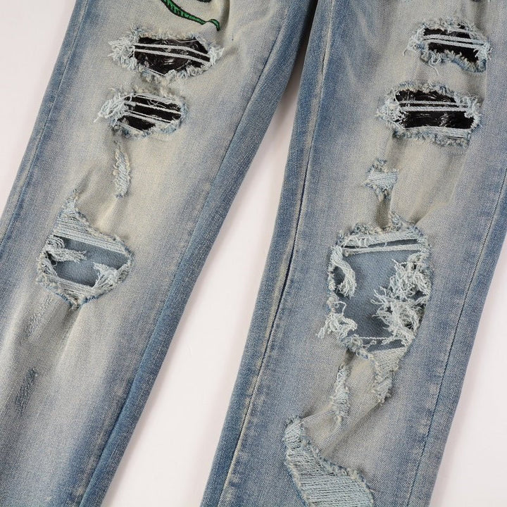 Amr Snake Blue Jeans - Nov - ell - fas - ion