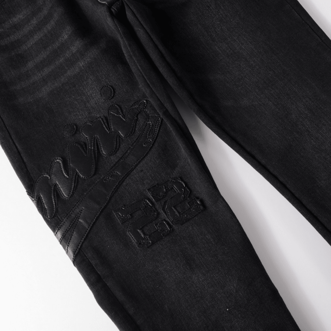 Amr Triple Black Logo Jeans - BabyLuxee.de