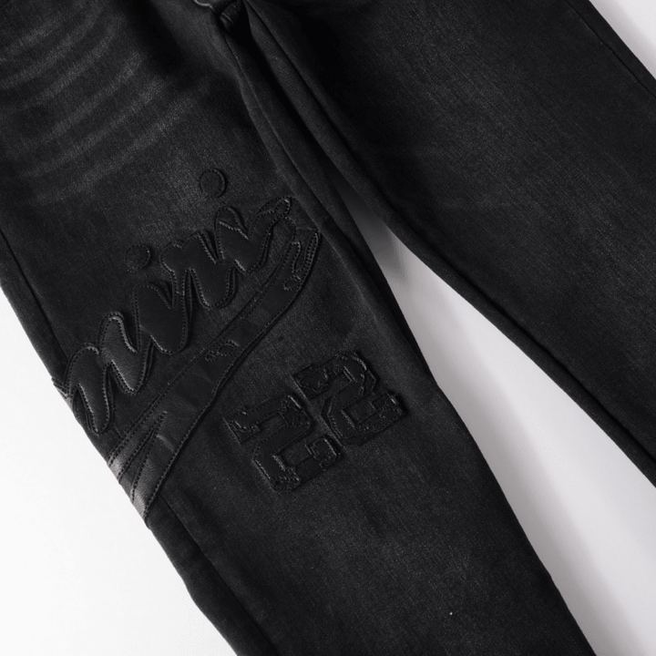 Amr Triple Black Logo Jeans - BabyLuxee.de