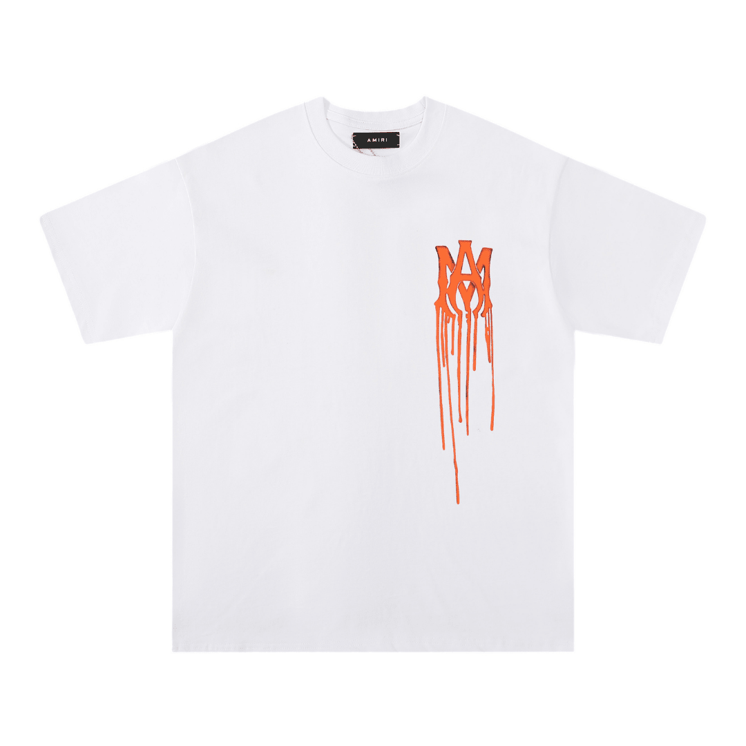 Amr Paint Drip AM White T-shirt - Nov - ell - fas - ion