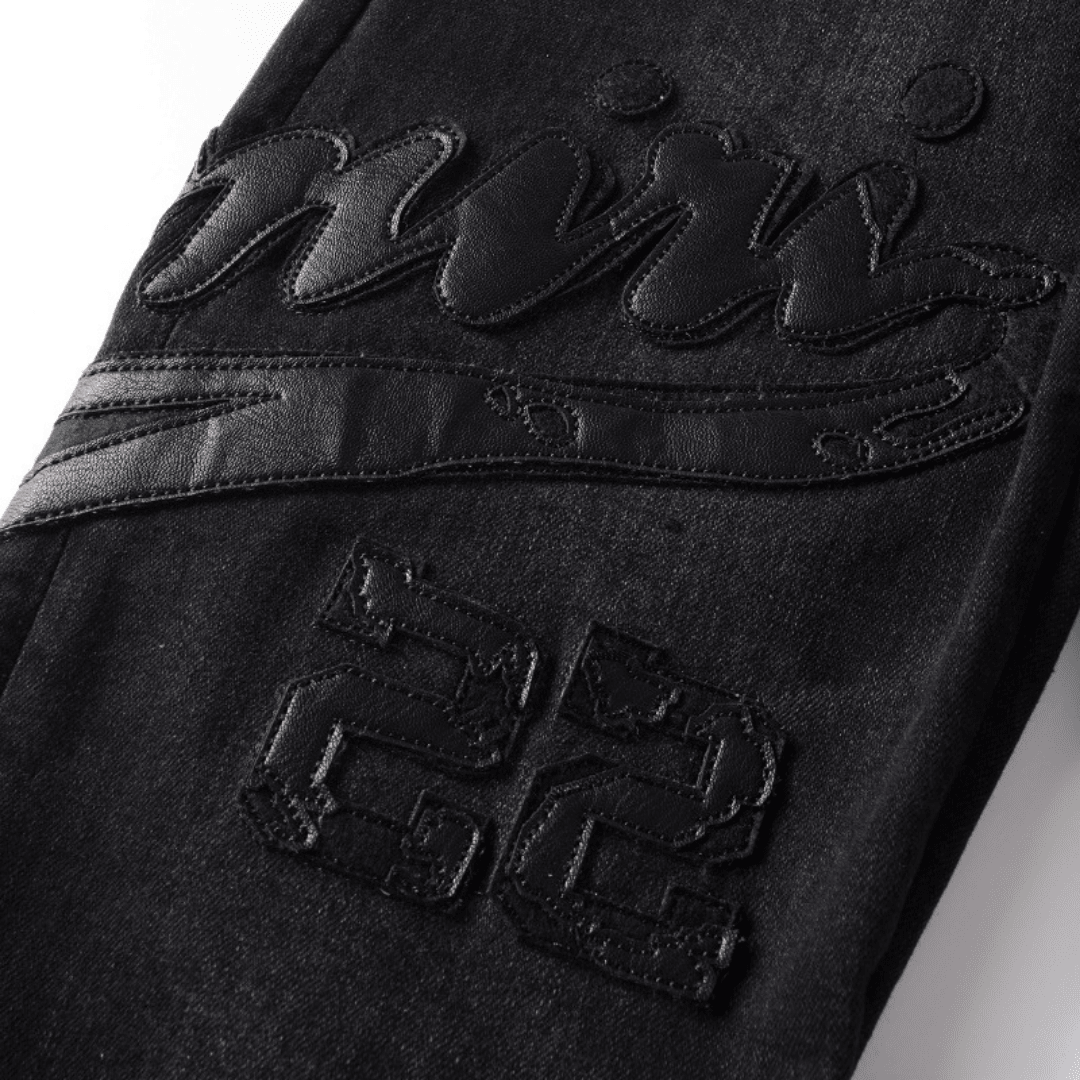 Amr Triple Black Logo Jeans - BabyLuxee.de