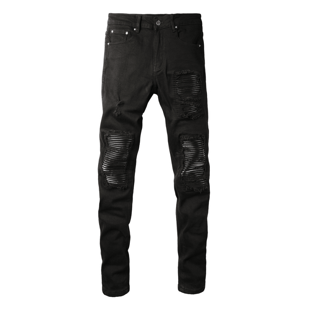 Amr Black Patch Ripped Jeans - BabyLuxee.de