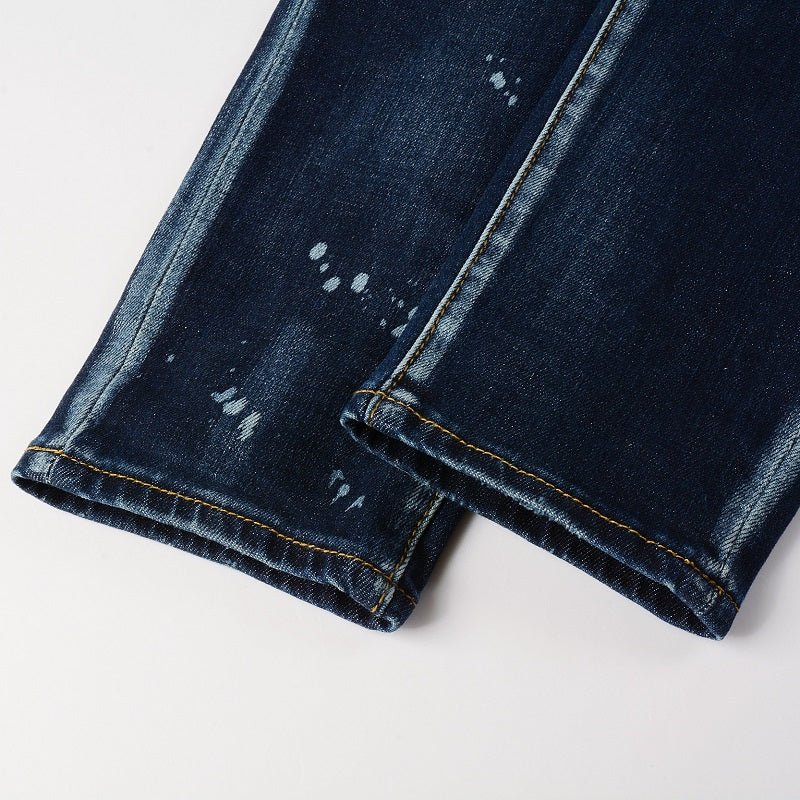 Amr Paint Drip Blue Jeans - Nov - ell - fas - ion