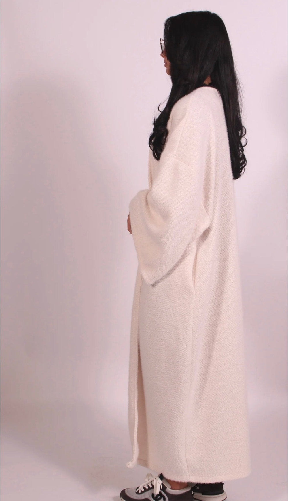 LONGLINE CARDIGAN CREME - Nov - ell - fas - ion