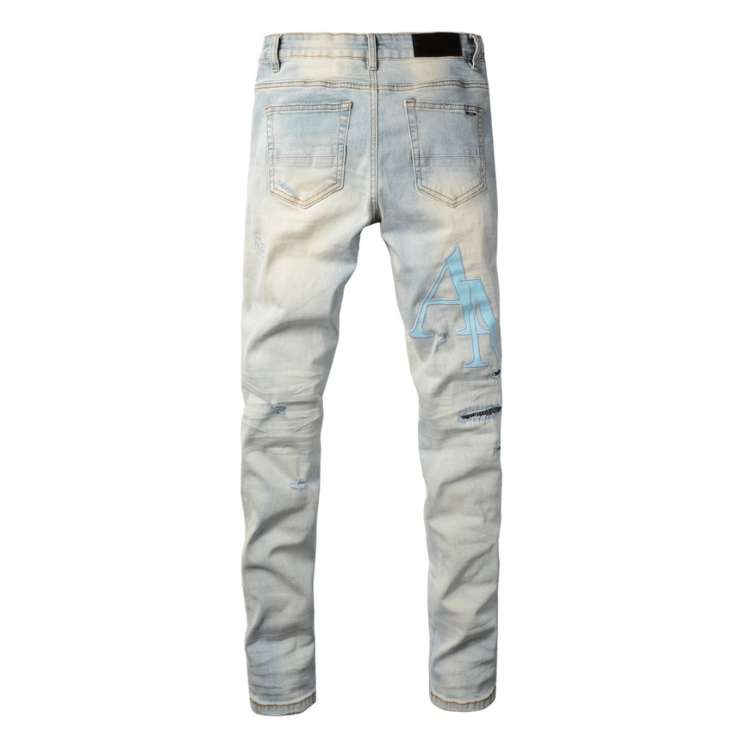Amr Staggered Light Blue Jeans - BabyLuxee.de