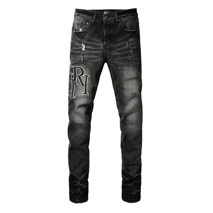 Amr Staggered Black Jeans - Nov - ell - fas - ion