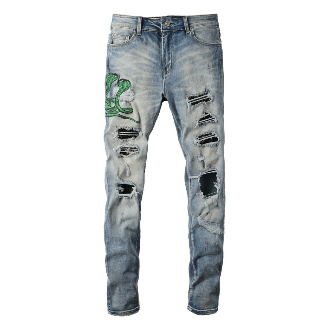 Amr Snake Blue Jeans - Nov - ell - fas - ion