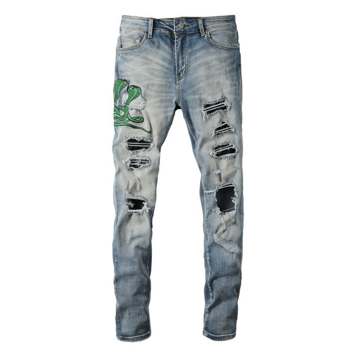 Amr Snake Blue Jeans - Nov - ell - fas - ion