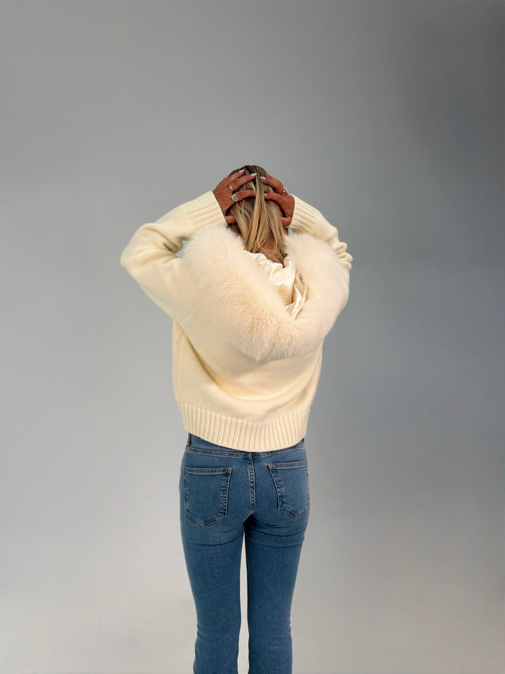 Fur Jacket Satin - White