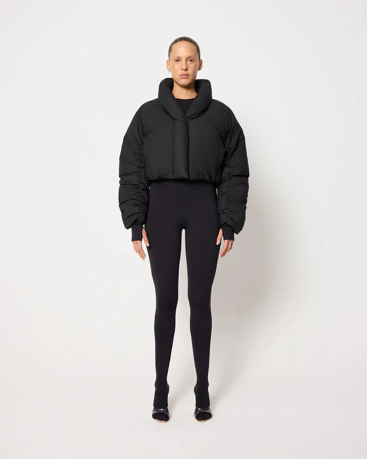 Cropped Puffer Jacket | Black