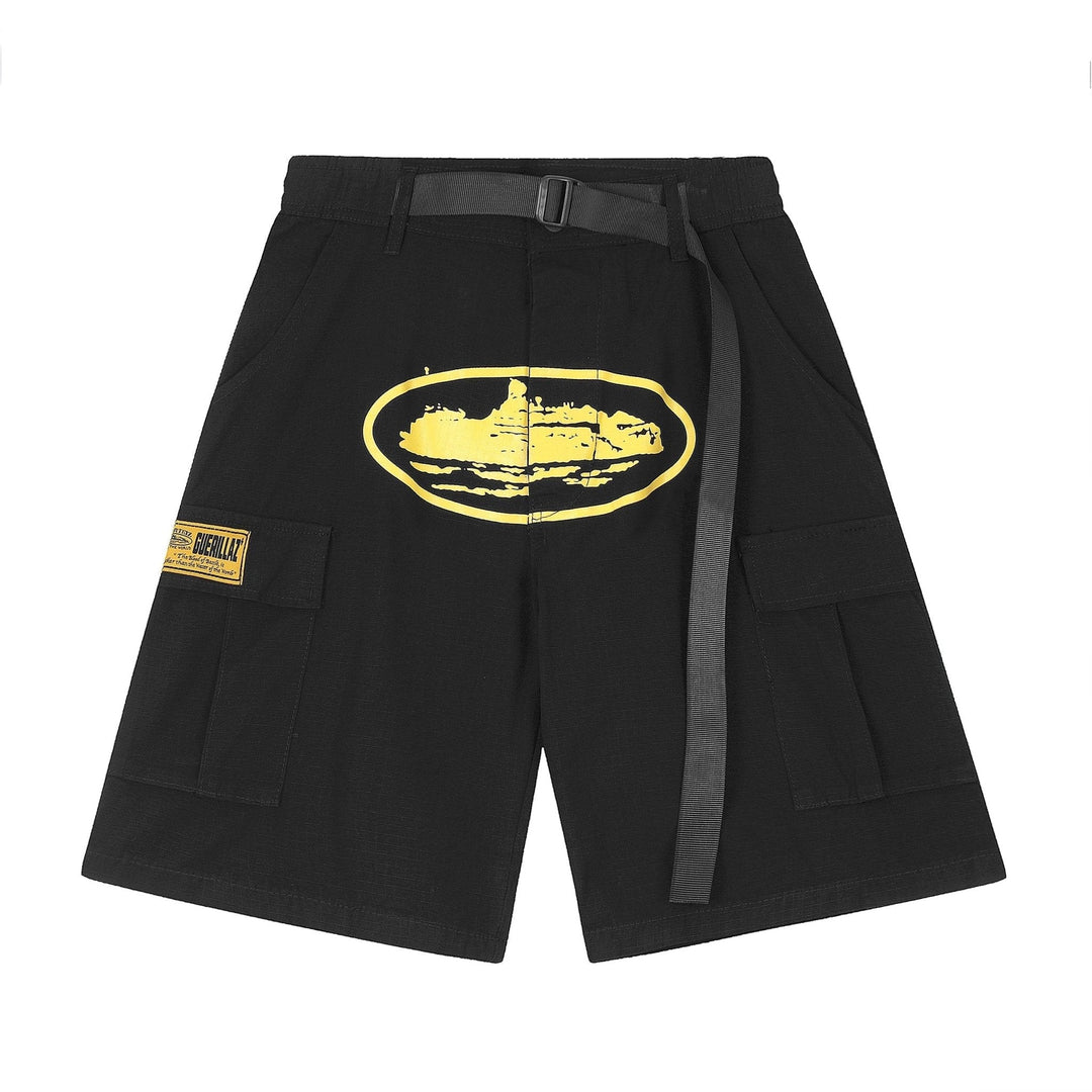 Alcatraz Cargo Black Yellow Shorts - Novell "Fashion"