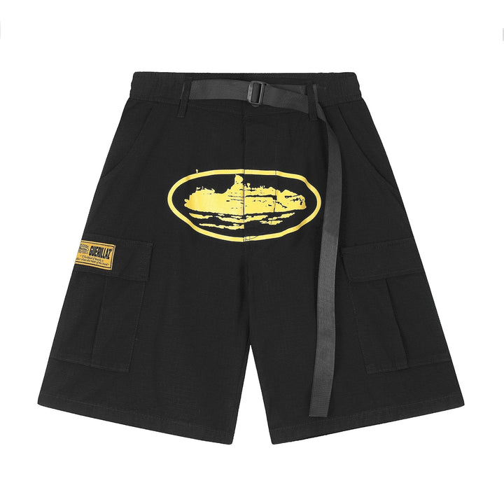 Alcatraz Cargo Black Yellow Shorts - Novell "Fashion"