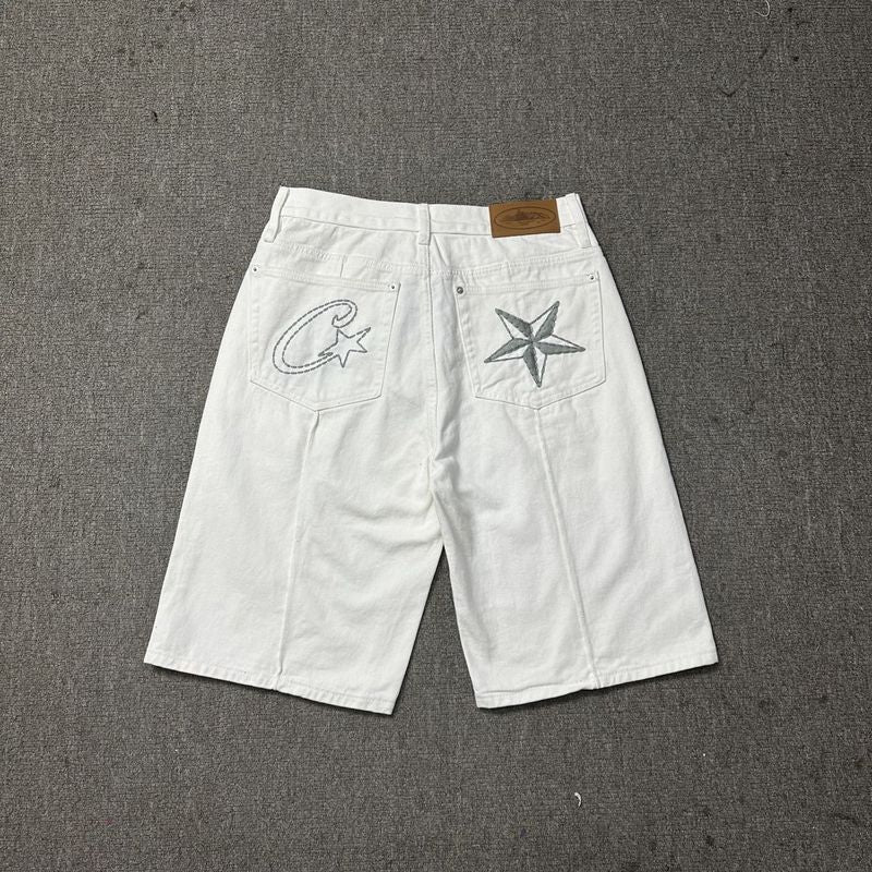 'Alcatraz' Jeans Shorts White - Novell "Fashion"