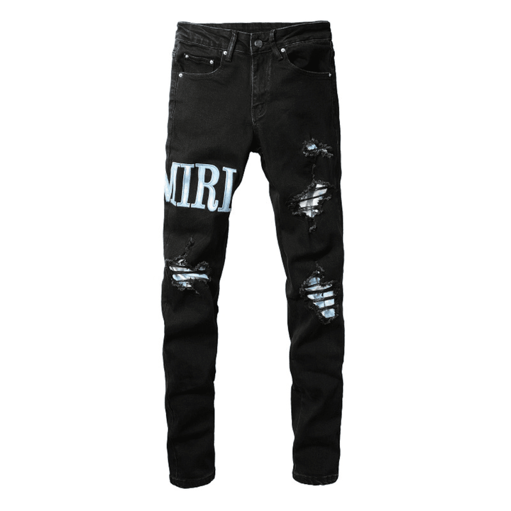 Amr Blue Patch Jeans - Novell "Fashion"