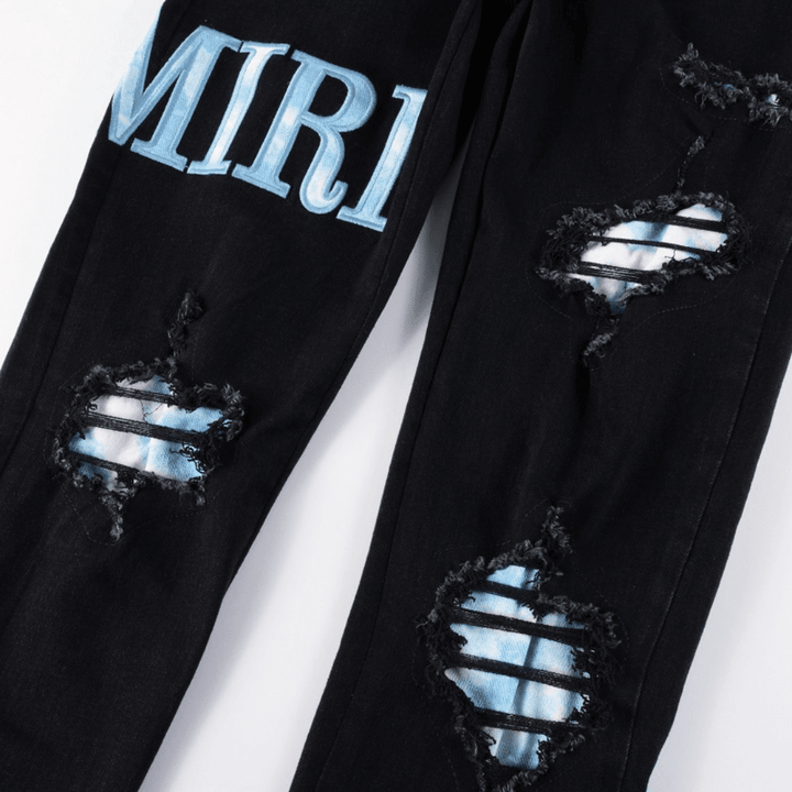 Amr Blue Patch Jeans - Novell "Fashion"