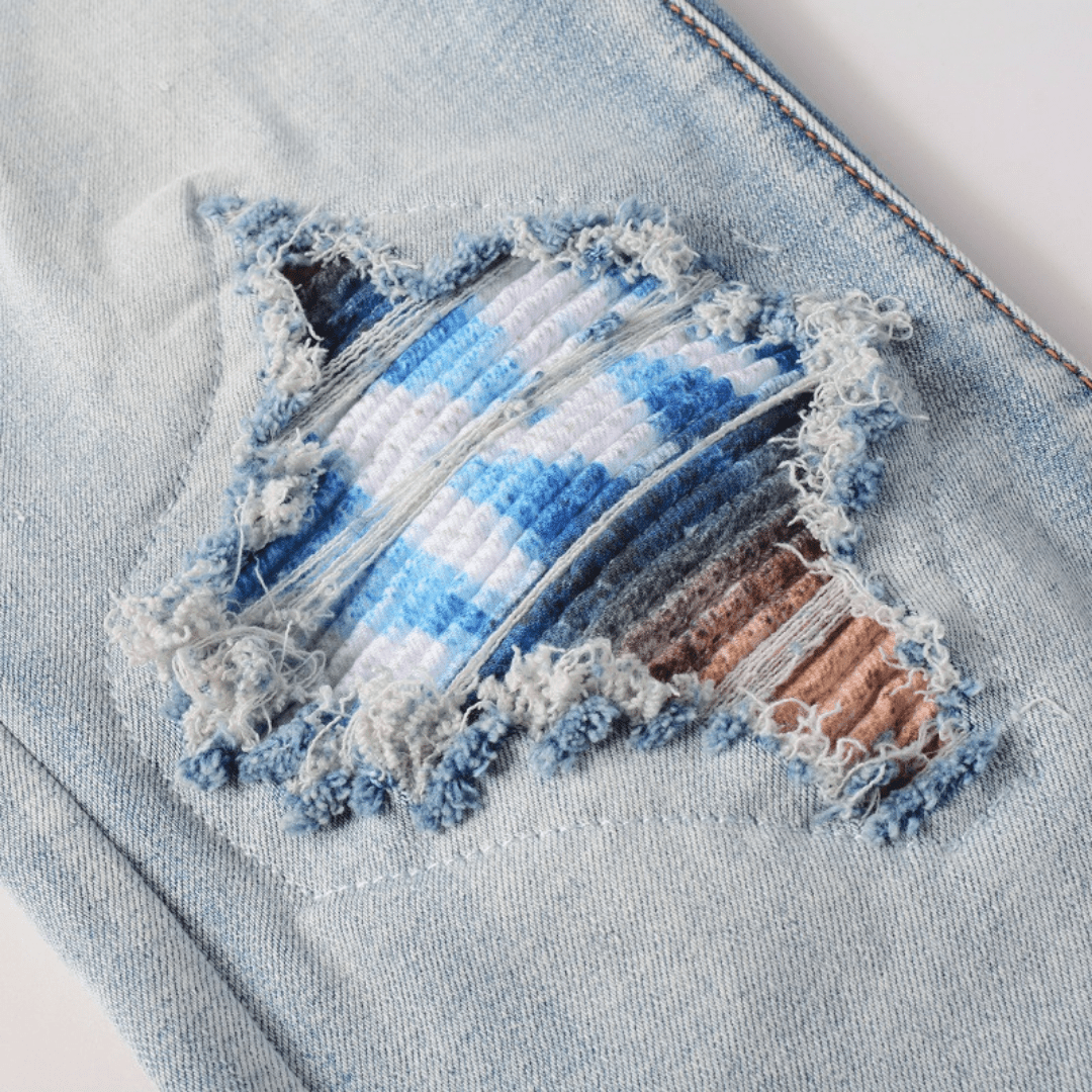 Amr Blue Patch Logo Jeans - Novell "Fashion"