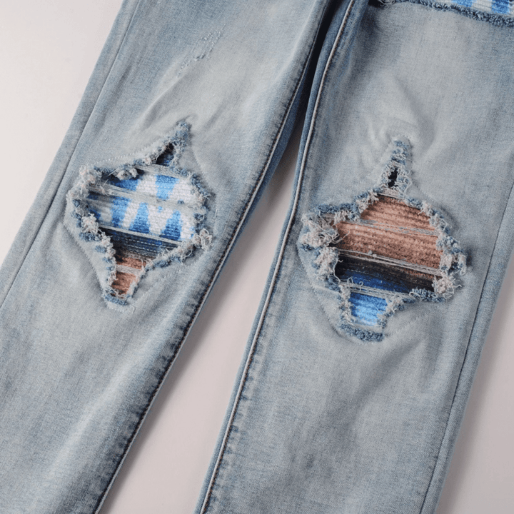 Amr Blue Patch Logo Jeans - Novell "Fashion"