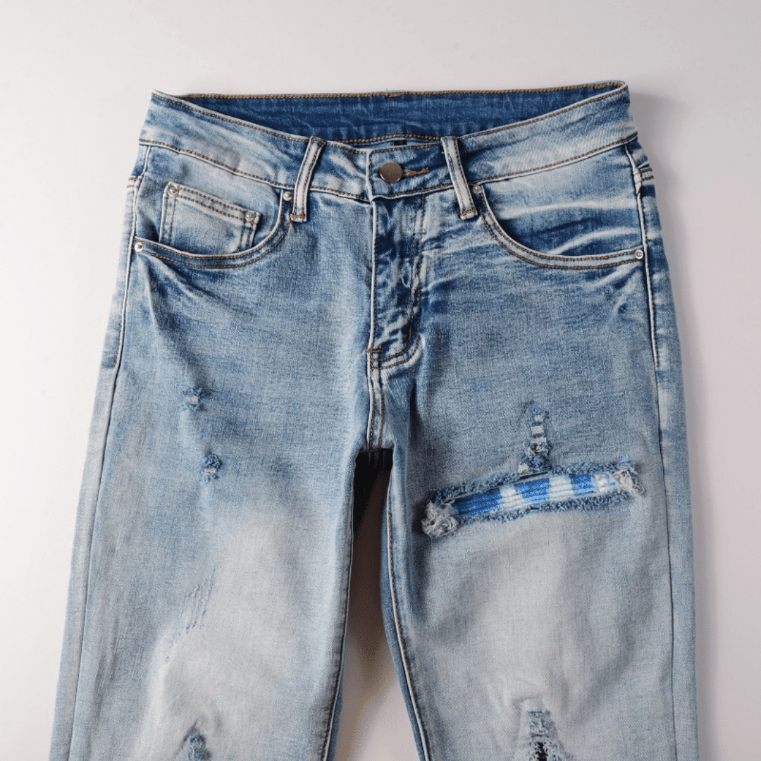 Amr Blue Patch Logo Jeans - Novell "Fashion"