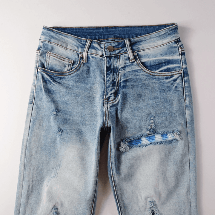 Amr Blue Patch Logo Jeans - Novell "Fashion"