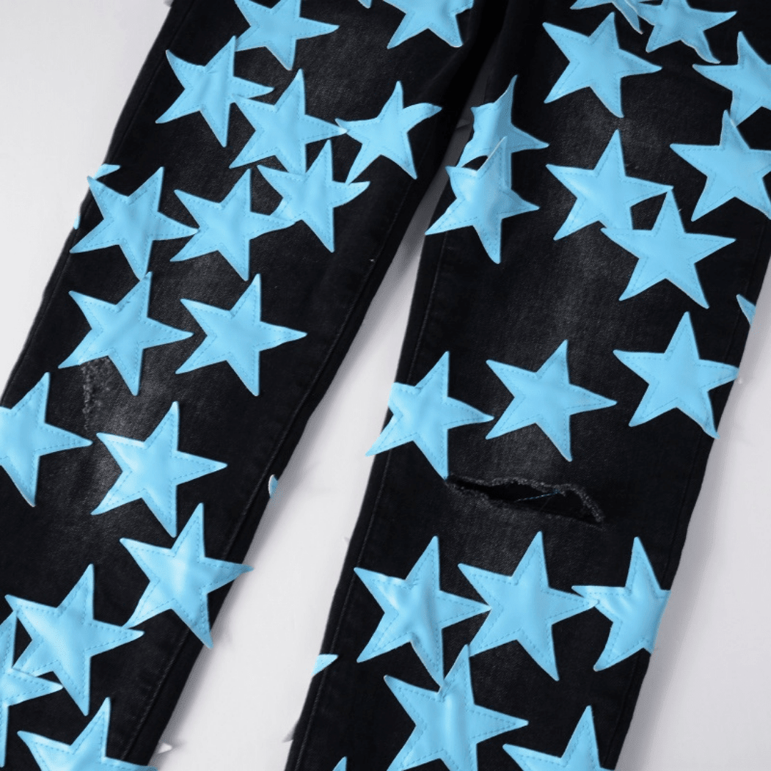 Amr Blue Star Patch Jeans - Novell "Fashion"