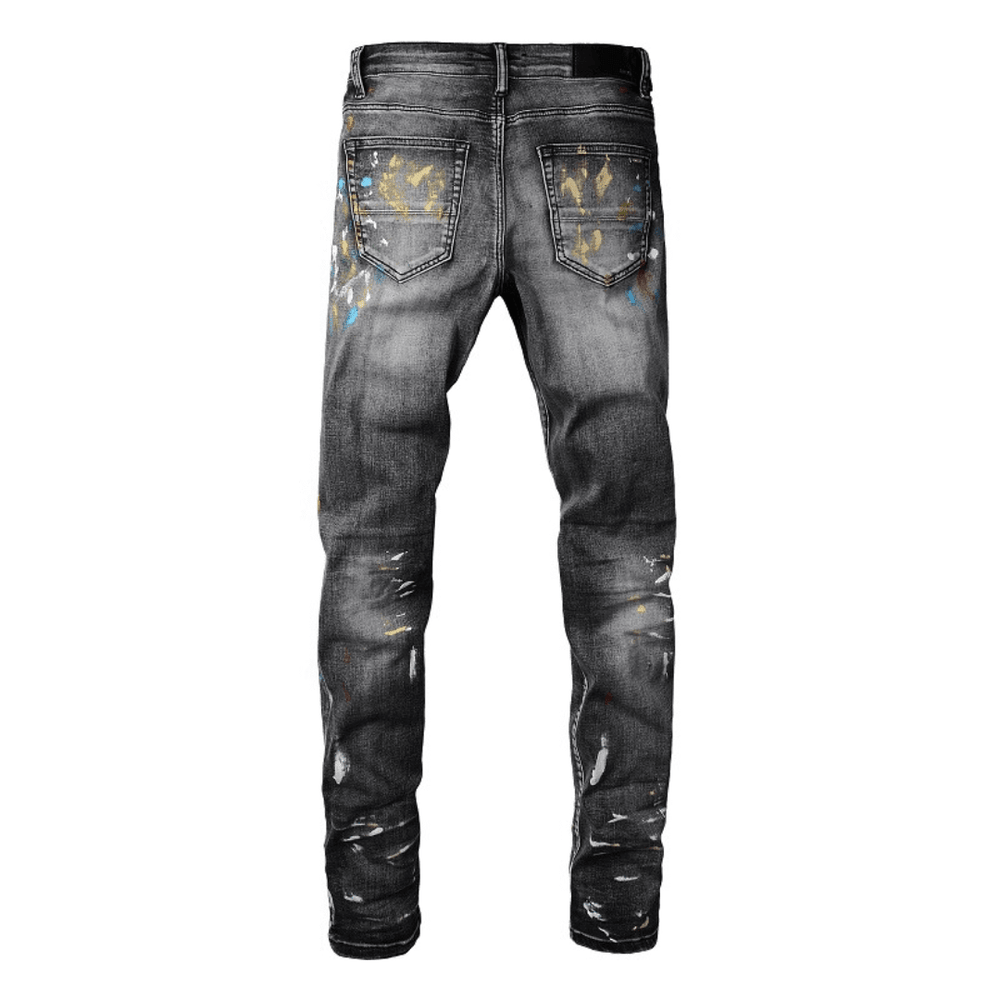 Amr Distressed Paint Jeans - Novell "Fashion"