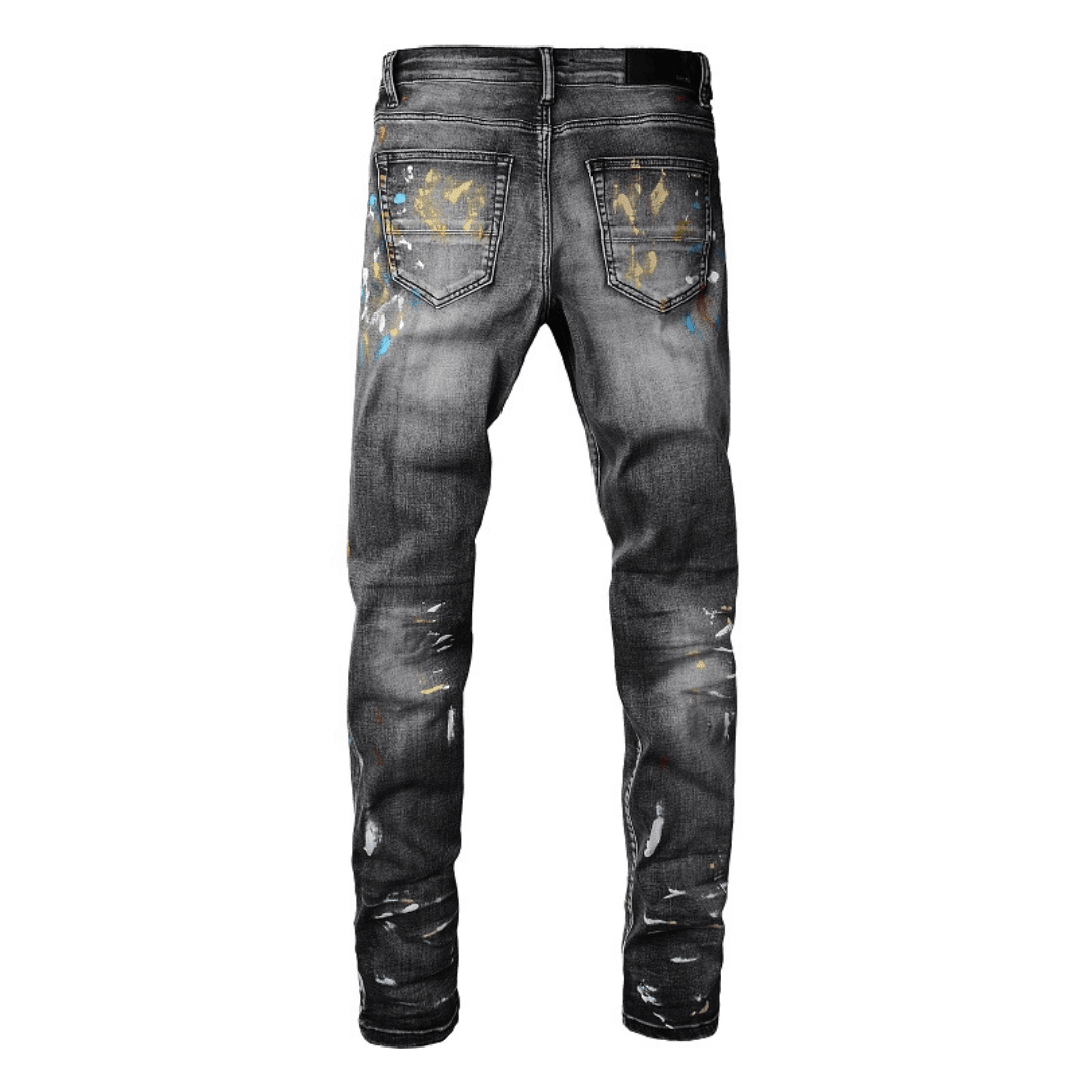 Amr Distressed Paint Jeans - Novell "Fashion"