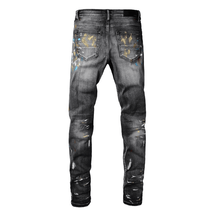 Amr Distressed Paint Jeans - Novell "Fashion"