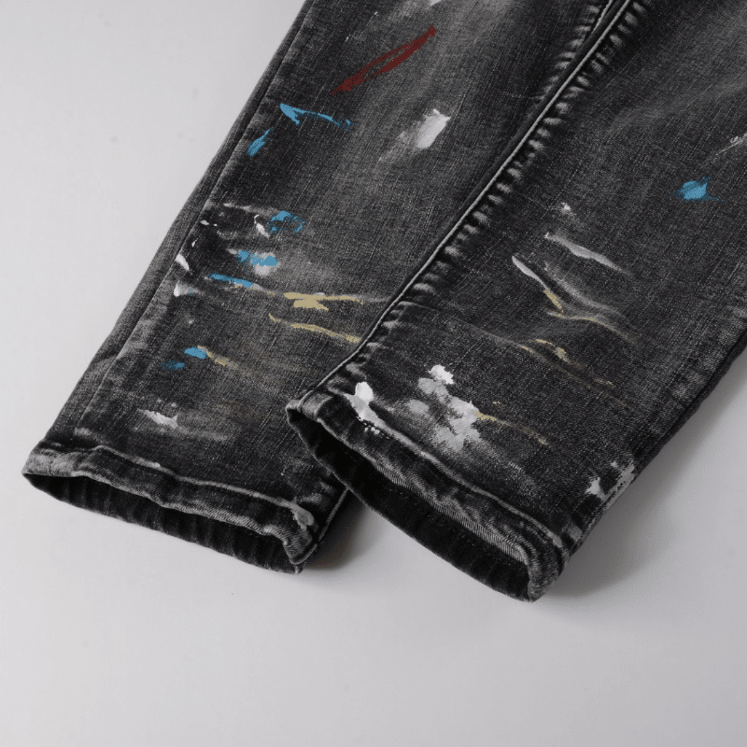 Amr Distressed Paint Jeans - Novell "Fashion"