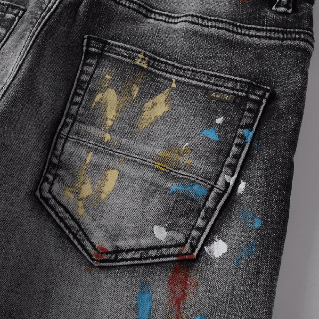 Amr Distressed Paint Jeans - Novell "Fashion"