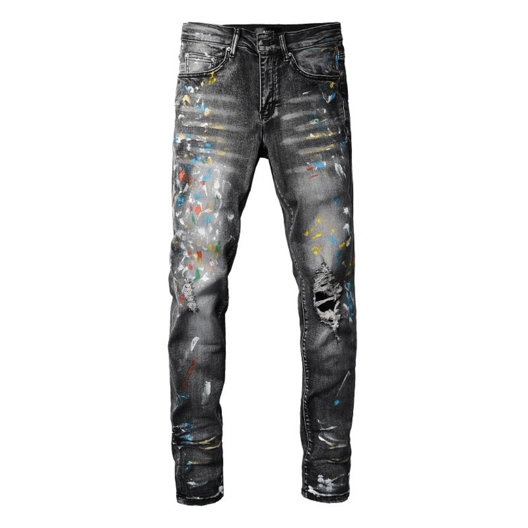 Amr Distressed Paint Jeans - Novell "Fashion"