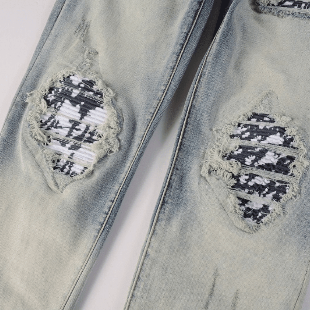 Amr Gradient Camo Patch Jeans - Novell "Fashion"