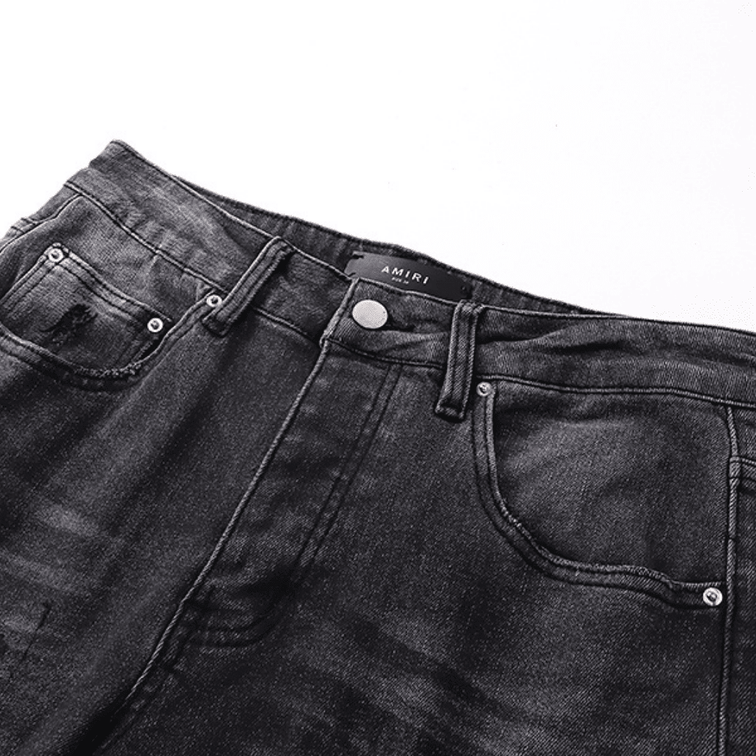 Amr Grey Staggered Logo Jeans - Novell "Fashion"