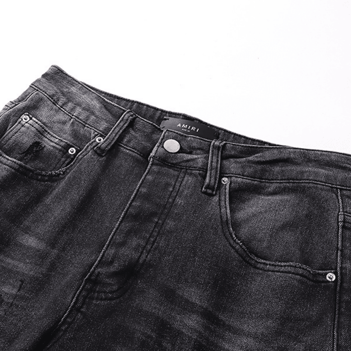 Amr Grey Staggered Logo Jeans - Novell "Fashion"
