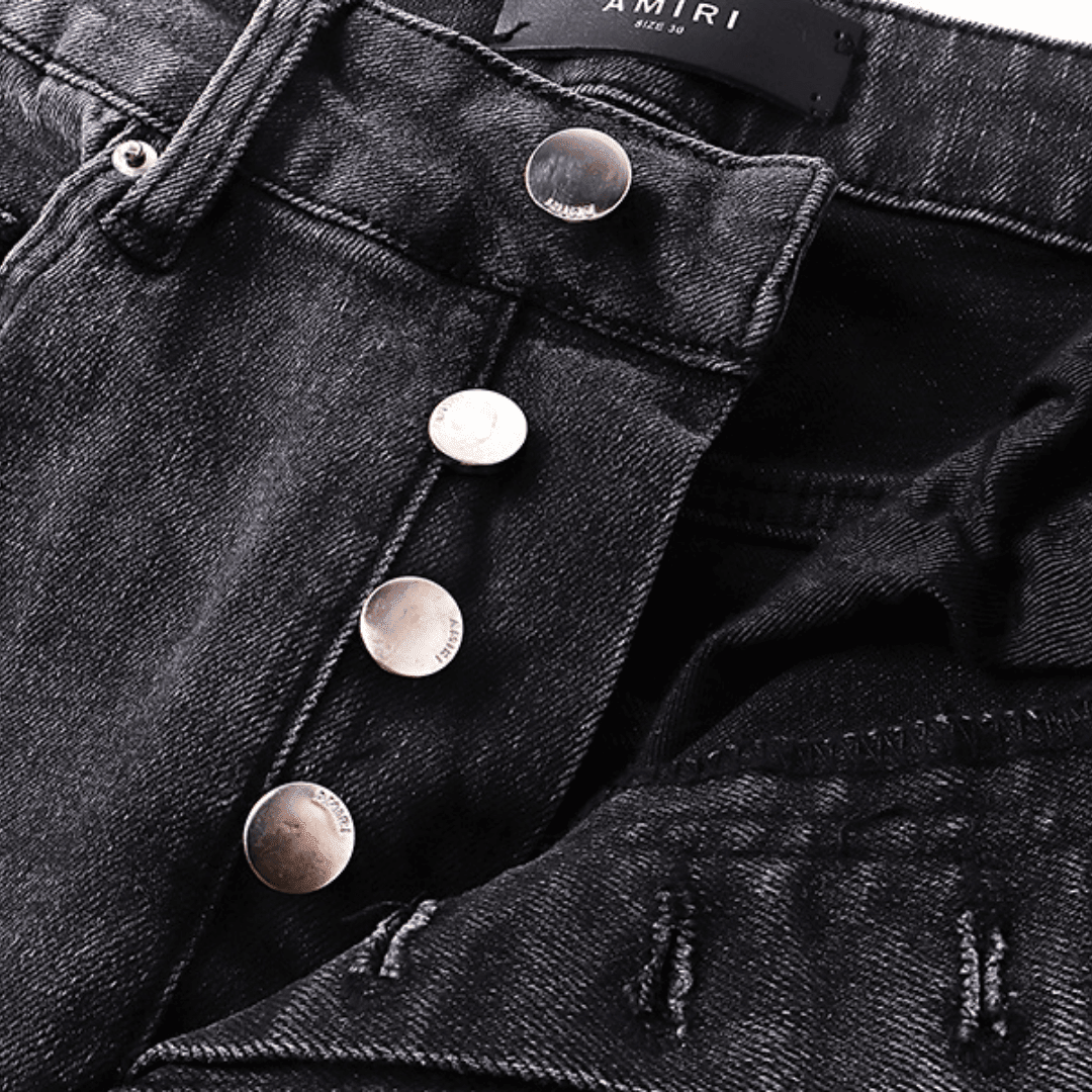 Amr Grey Staggered Logo Jeans - Novell "Fashion"